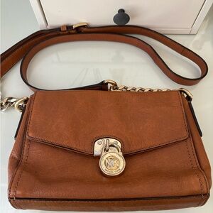 Michael Kors Brown Crossbody Bag with Silver Hardware